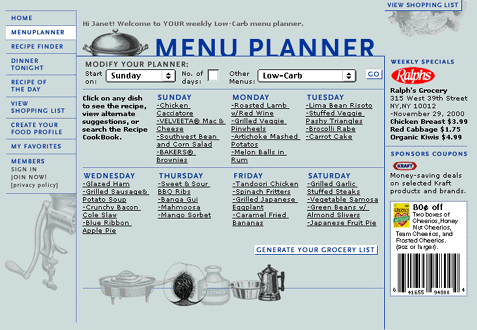 home wireless menu planner